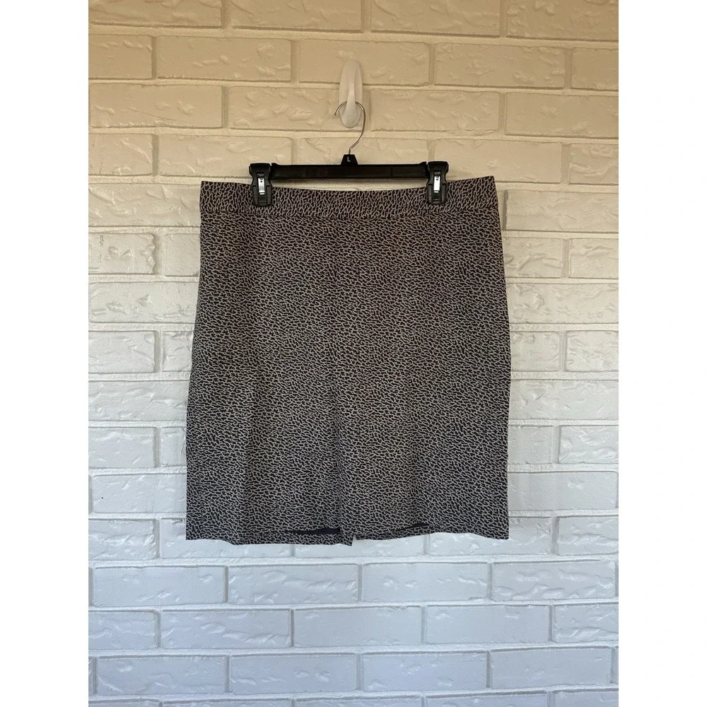 LOFT Size 14 Leopard Print Mini‎ Skirt Mob Wife Chic Brown Black Stretch